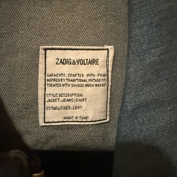 Zadig & Voltaire men’s denim jacket - size medium - rock n’ roll themed - Picture 4 of 4